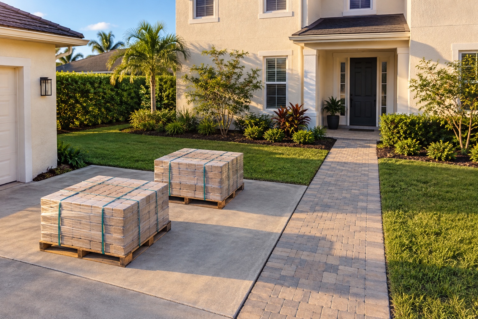 Paver Delivery for a Driveway Project: Where Will the Pallets Go?