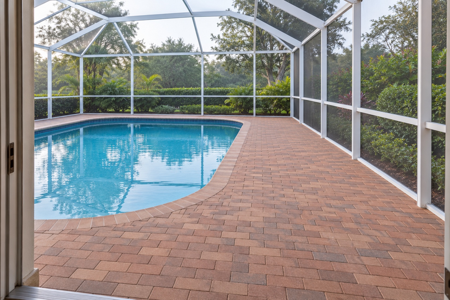 Replacing Pool Deck Pavers Around a Screen Enclosure