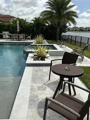 Restored pool deck pavers in Miramar