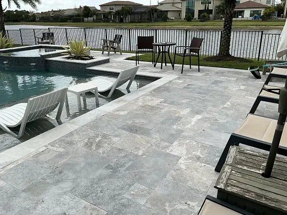 Re-leveled paver pool deck in Miramar