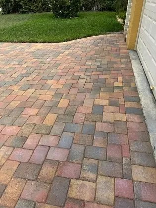 Sealed brick paver patio in Palm Beach